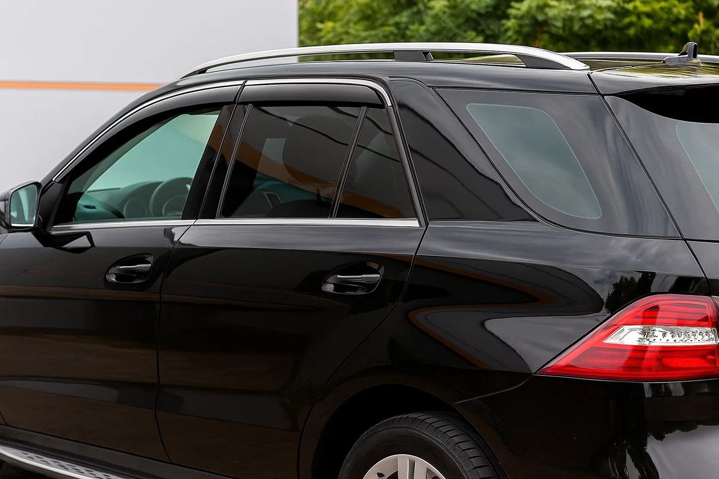 Window Deflectors with Chrome Trim Niken Luxury (4 pcs) for Mercedes GLE/ML сlass W166 2011-2018 - image 1