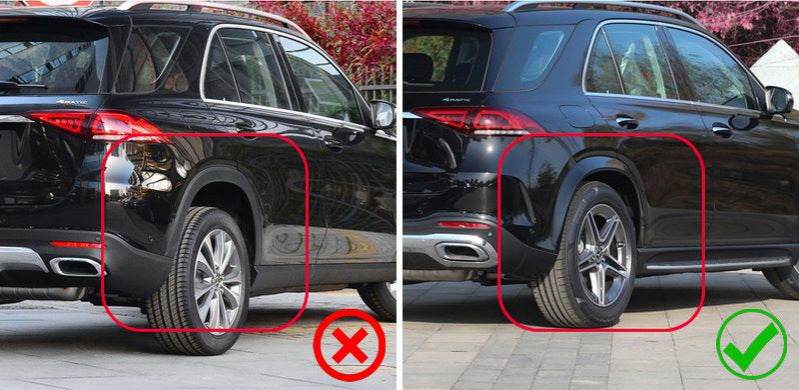 Mudguards (colored arch extenders, model without footboards, 4 pcs.) for Mercedes GLE W167 - Reelken Auto