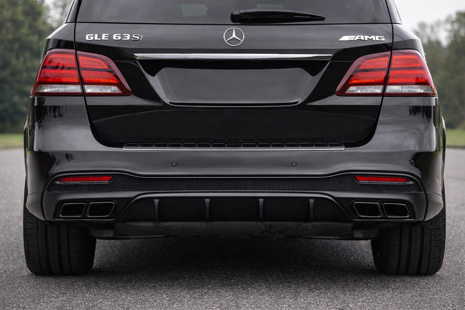 Rear diffuser for GLE (GLE63 Black design) for Mercedes GLE/ML сlass W166 2011-2018 - image 1