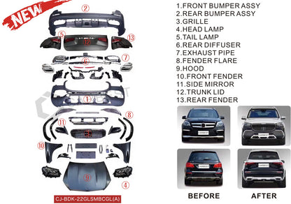 Facelift Conversion Kit from X166 to GLS X167 Maybach (Type-A) for Mercedes GL/GLS сlass X166 2012-2019 - image 1