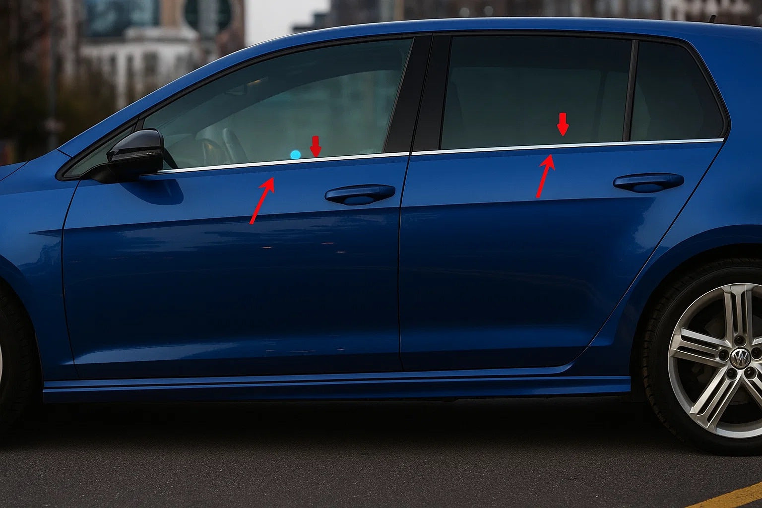 Window Trim Molding (4 pcs, Stainless Steel) for Volkswagen Golf 6 2008-2014 - image 1