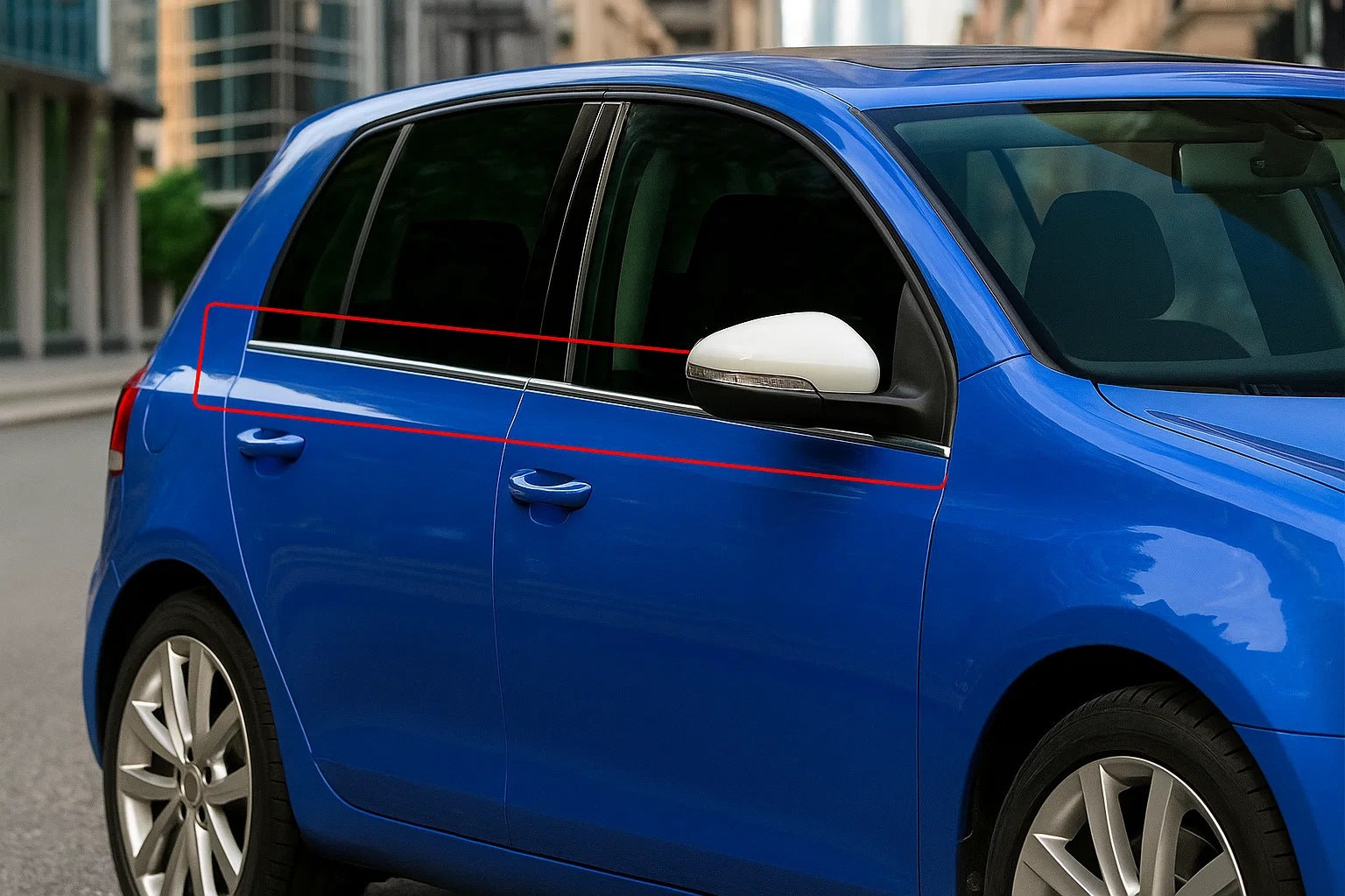 Window Trim Molding (4 pcs, Stainless Steel) for Volkswagen Golf 6 2008-2014 - image 2