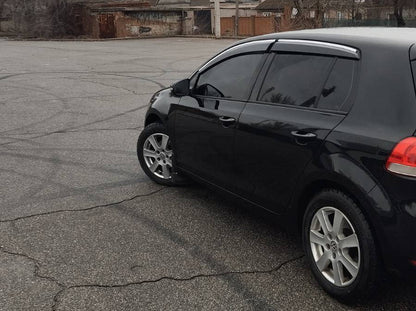 Window Deflectors with Chrome Trim HB (4 pcs, Sunplex Chrome) for Volkswagen Golf 6 2008-2014 - image 4