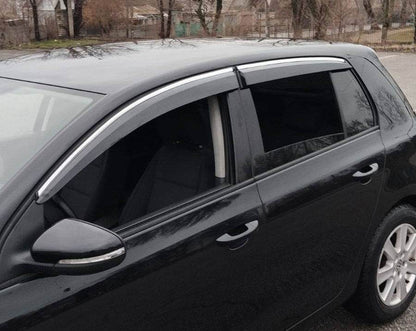 Windshields with chrome (4 pcs, Sunplex Chrome) for Volkswagen Golf 5 - Reelken Auto