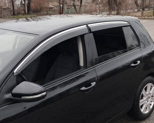 Windshields with chrome HB (4 pcs, Sunplex Chrome) for Volkswagen Golf 6 - Reelken Auto