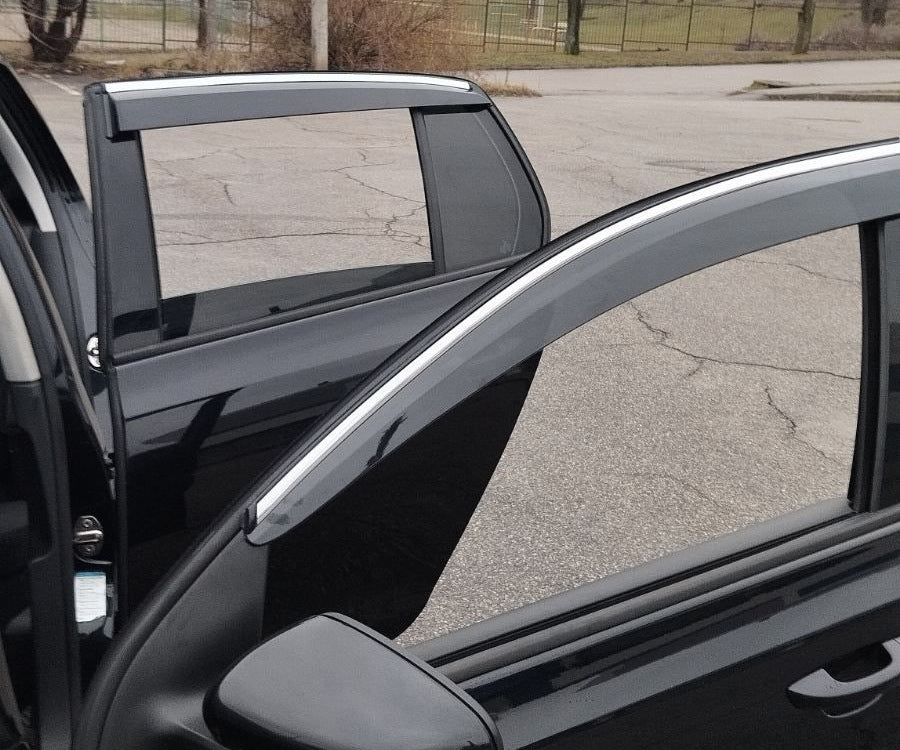 Window Deflectors with Chrome Trim HB (4 pcs, Sunplex Chrome) for Volkswagen Golf 6 2008-2014 - image 8