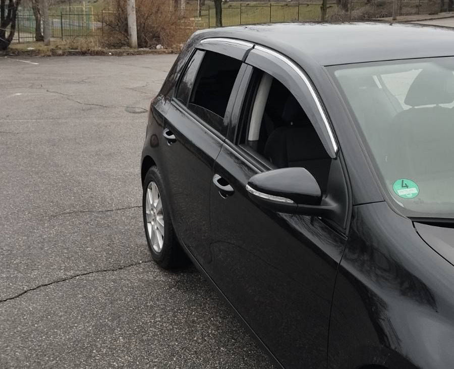 Window Deflectors with Chrome Trim HB (4 pcs, Sunplex Chrome) for Volkswagen Golf 6 2008-2014 - image 9