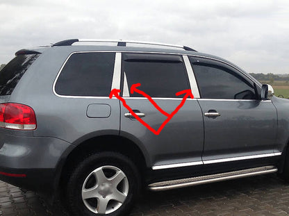 Chrome Door Pillar Covers (6 pcs, Stainless Steel) for Volkswagen Touareg 2002-2010 - image 7
