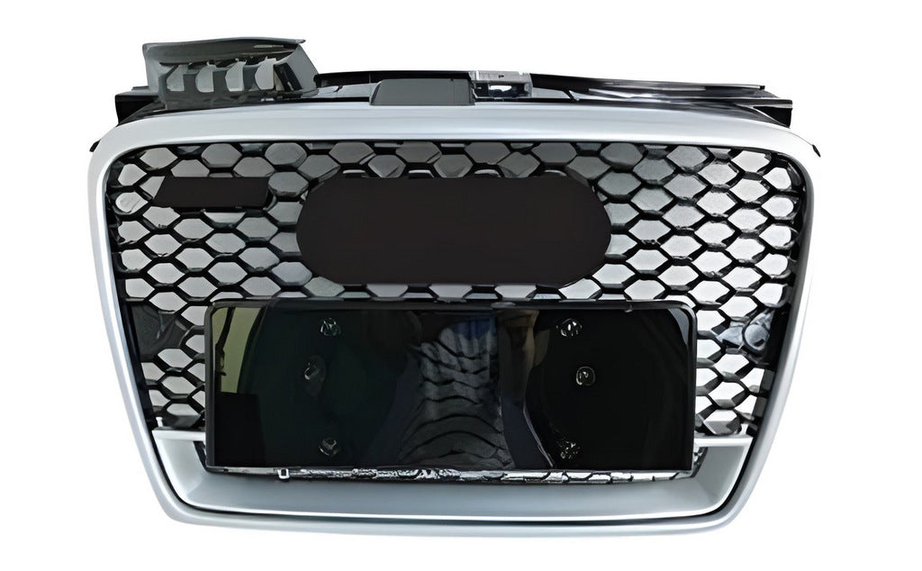 RS-style V-1 front grille (black with chrome) for Audi A4 B7 2004-2008 - image 1