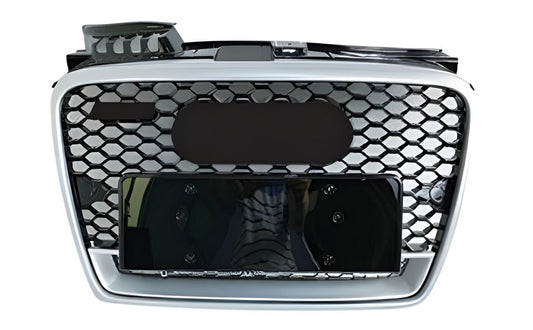 RS-style V-1 front grille (black with chrome) for Audi A4 B7 2004-2008 - image 1
