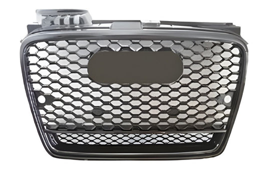 RS-style V-2 front grille (black with chrome) for Audi A4 B7 2004-2008 - image 1