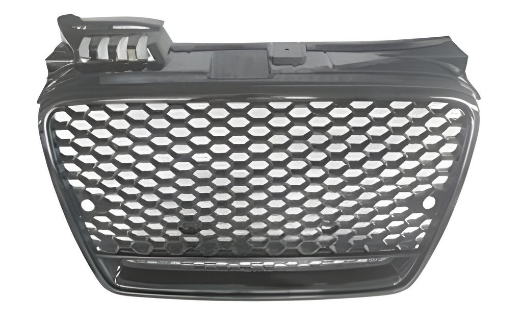 RS-style V-2 front grille (without logo, black with chrome) for Audi A4 B7 2004-2008 - image 1