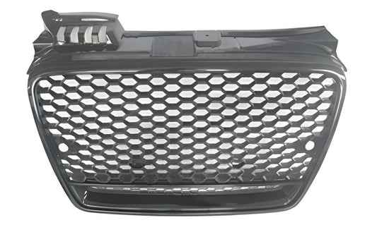 RS-style V-2 front grille (without logo, black with chrome) for Audi A4 B7 2004-2008 - image 1