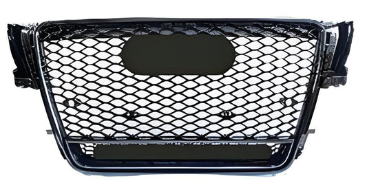 RS-style front grille with Quattro lettering (2007-2011, black) for Audi A5 2007-2015 - image 1