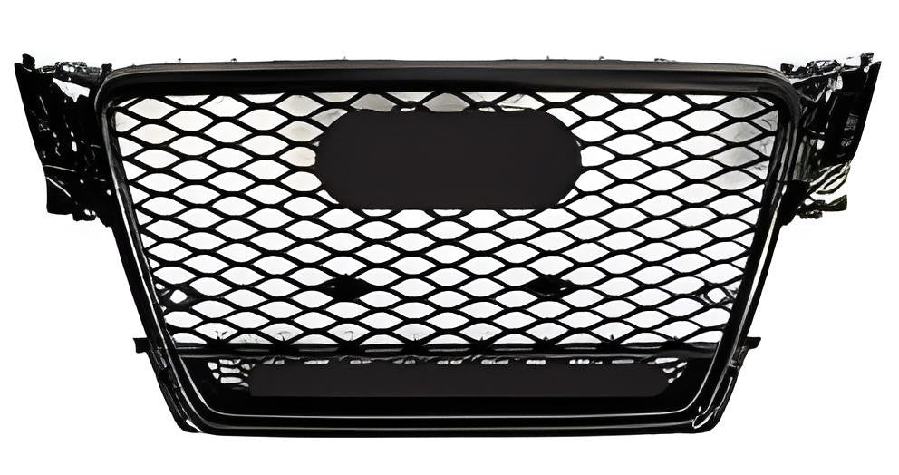 RS-style front grille (2007-2011, black with chrome) for Audi A4 B8 2007-2015 - image 1