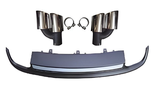 Rear diffuser with RS-Style nozzles (2010-2014, dual exhaust) for Audi A7 2010-2018 - image 1