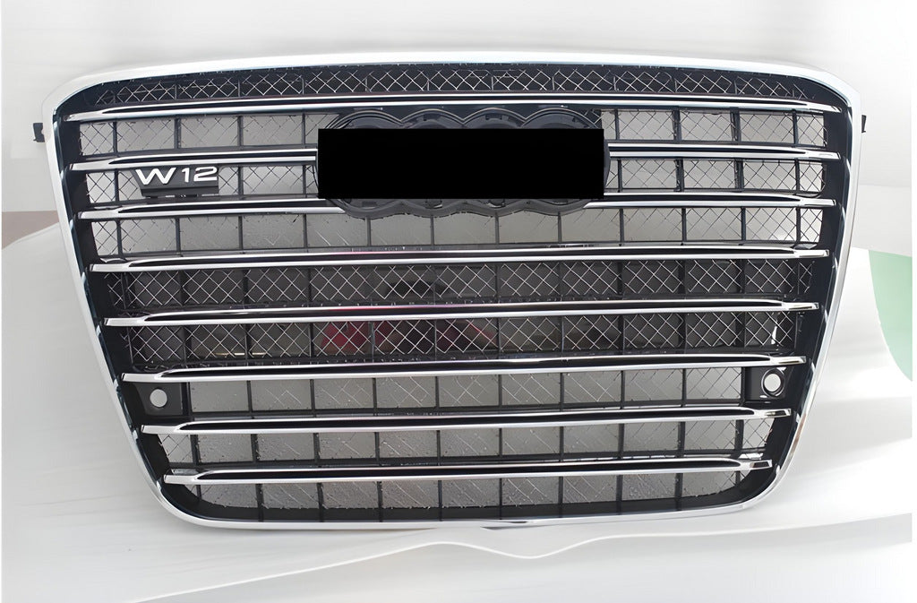 Front grille (2010-2013, black with chrome) for Audi A8 2010-2018 - image 1
