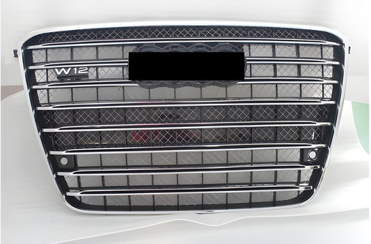 Front grille (2010-2013, black with chrome) for Audi A8 2010-2018 - image 1