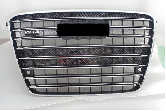 Front grille (2010-2013, black with chrome) for Audi A8 2010-2018 - image 2