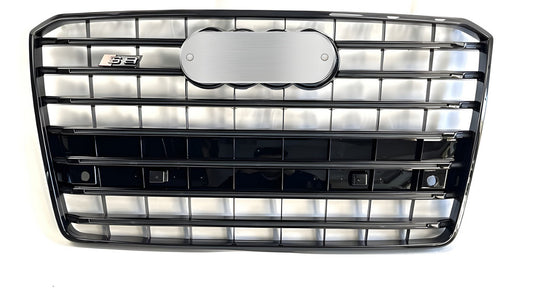 S-Style Front Grille (2010-2013, Black) for Audi A8 2010-2018 - image 1