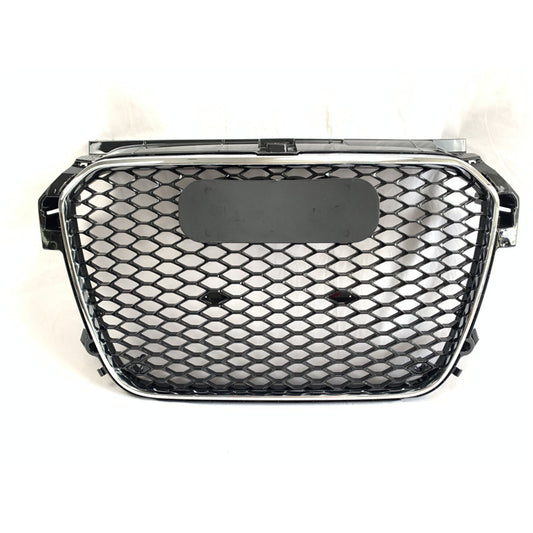 RS-style V-1 front grille (2010-2014, black with chrome) for Audi A1 2010-2018 - image 1