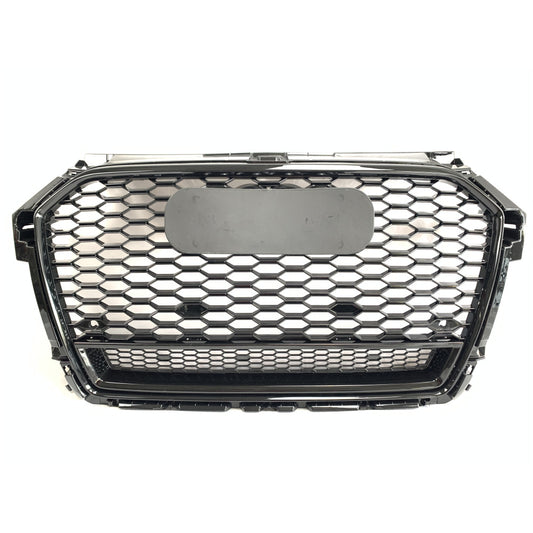 RS-style front grille (2010-2014, black with chrome) for Audi A1 2010-2018 - image 1