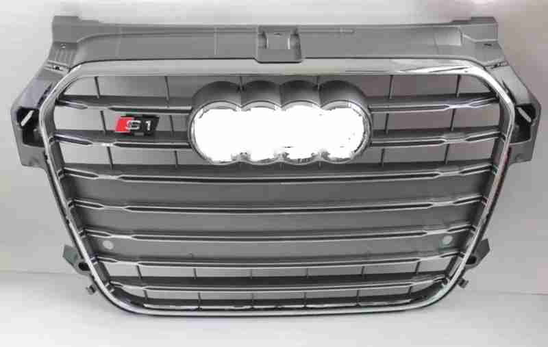 Front Grille S-Style (2010-2014, gray with chrome) for Audi A1 2010-2018 - image 1