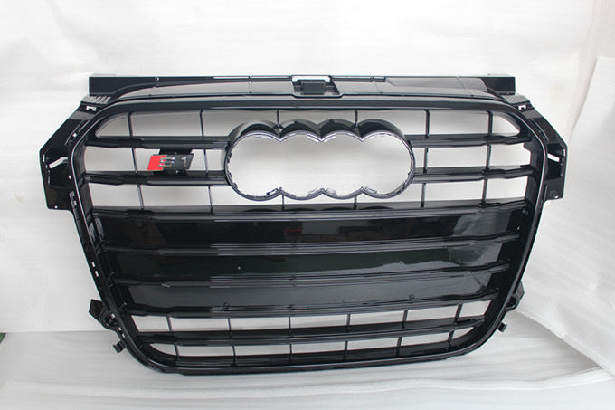 Front grille S-style V-2 (2010-2014, black with chrome) for Audi A1 2010-2018 - image 1