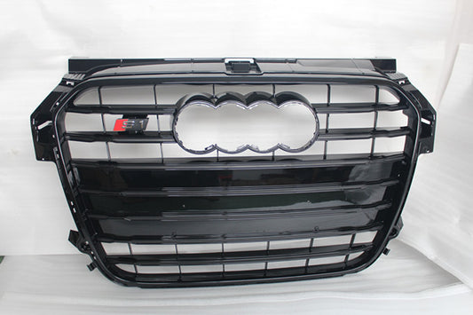 Front grille S-style V-2 (2010-2014, black with chrome) for Audi A1 2010-2018 - image 1