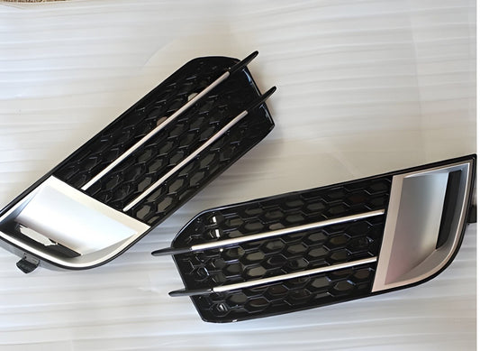RS-Style fog light grilles (2010-2014, 2 pcs, Black with gray) for Audi A1 2010-2018 - image 1