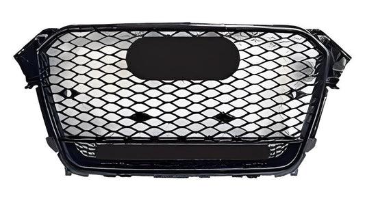 RS-style black front grille with Quattro lettering (2012-2015) for Audi A4 B8 2007-2015 - image 1