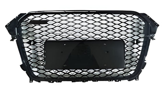 RS-style front grille (without logo, 2012-2015, black) for Audi A4 B8 2007-2015 - image 1