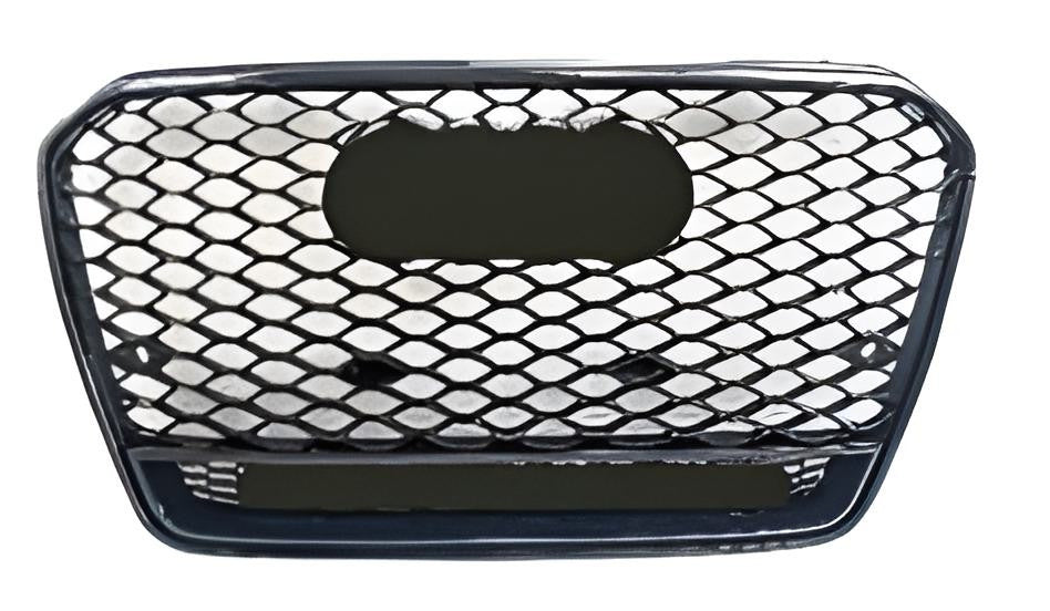 RS-style front grille with Quattro lettering (2011-2015, black) for Audi A5 2007-2015 - image 1