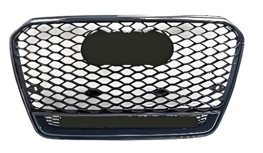 RS-style front grille with Quattro lettering (2011-2015, black) for Audi A5 2007-2015 - image 1
