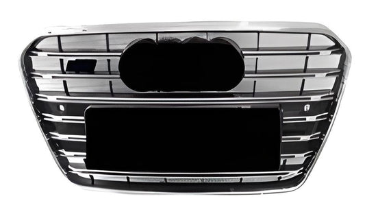 RS-style front grille (2011-2015, black with chrome) for Audi A5 2007-2015 - image 1