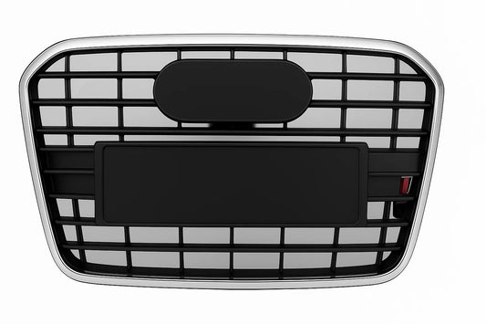 Front black grille with chrome frame S-style (2011-2014) for Audi A6 C7 2011-2017 - image 1