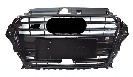 S-style front grille (2012-2016, black) for Audi A3 2012-2020 - image 1