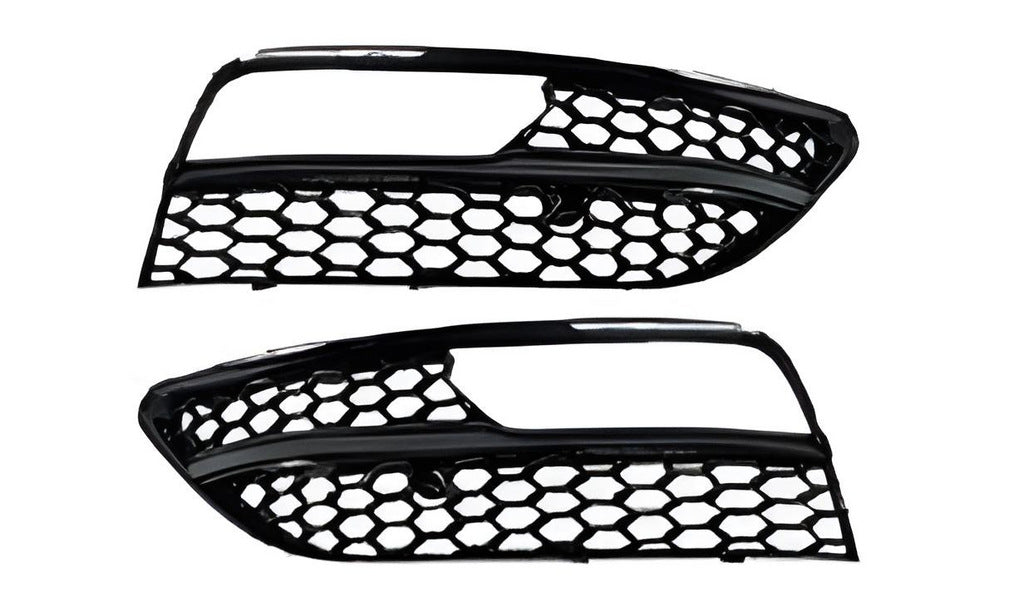 Fog light grilles RS-Style V-1 (2012-2016, 2 pcs, Black) for Audi A3 2012-2020 - image 1