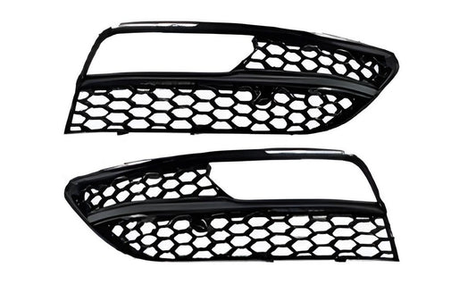 Fog Light Grilles RS-Style V-1 (2012-2016, 2 pcs, Black) for Audi A3 2012-2020 - image 1