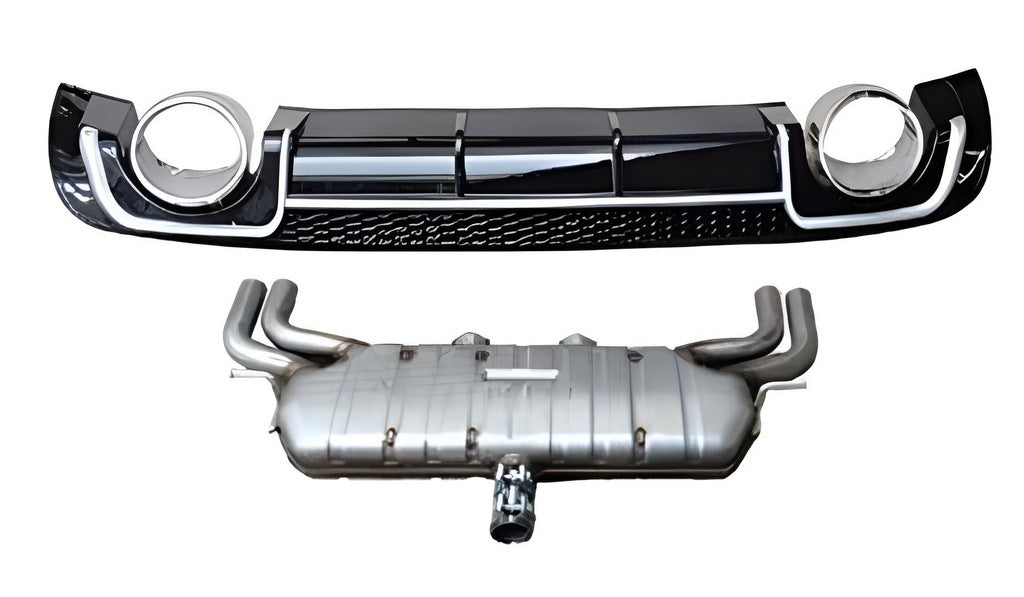 Rear diffuser with exhaust tips V-2 (for S/S-Line, 2012-2020) for Audi A3 2012-2020 - image 1