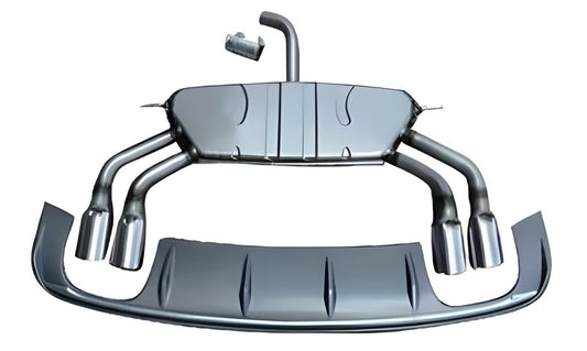 Rear diffuser with exhaust tips (for S/S-Line, 2012-2016) for Audi A3 2012-2020 - image 1