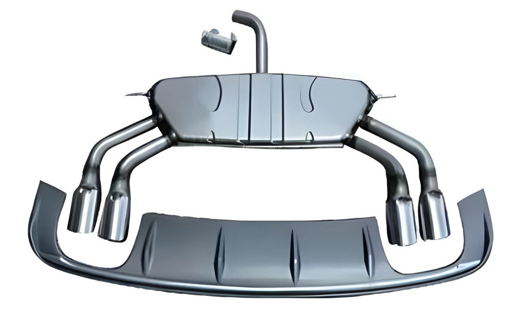 Rear diffuser with exhaust tips (for S/S-Line, 2012-2016) for Audi A3 2012-2020 - image 1