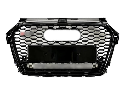 RS-style front grille with Quattro lettering (2014-2018, black) for Audi A1 2010-2018 - image 2