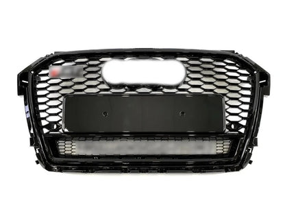 RS-style front grille with Quattro lettering (2014-2018, black) for Audi A1 2010-2018 - image 1