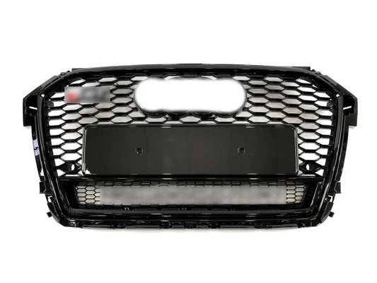 RS-style front grille with Quattro lettering (2014-2018, black) for Audi A1 2010-2018 - image 1