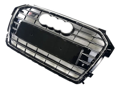 S-style front grille (2014-2018, black with chrome) for Audi A1 2010-2018 - image 3