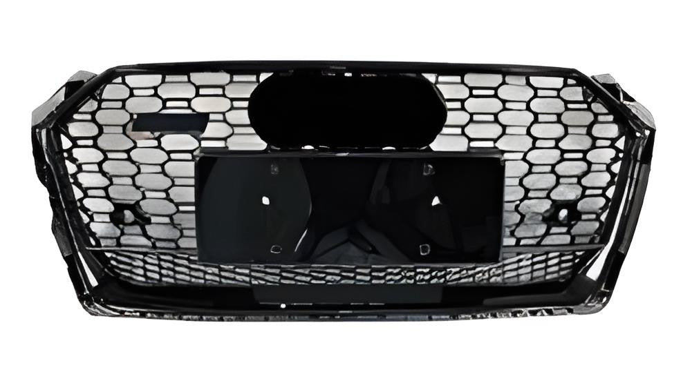 RS-style front grille with Quattro lettering (2016-2019, black) for Audi A5 2016-2025 - image 1