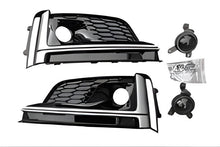 Fog light grilles with fog lamp (2016-2019, 2 pcs, Black) for Audi A5 2016-2025 - image 1