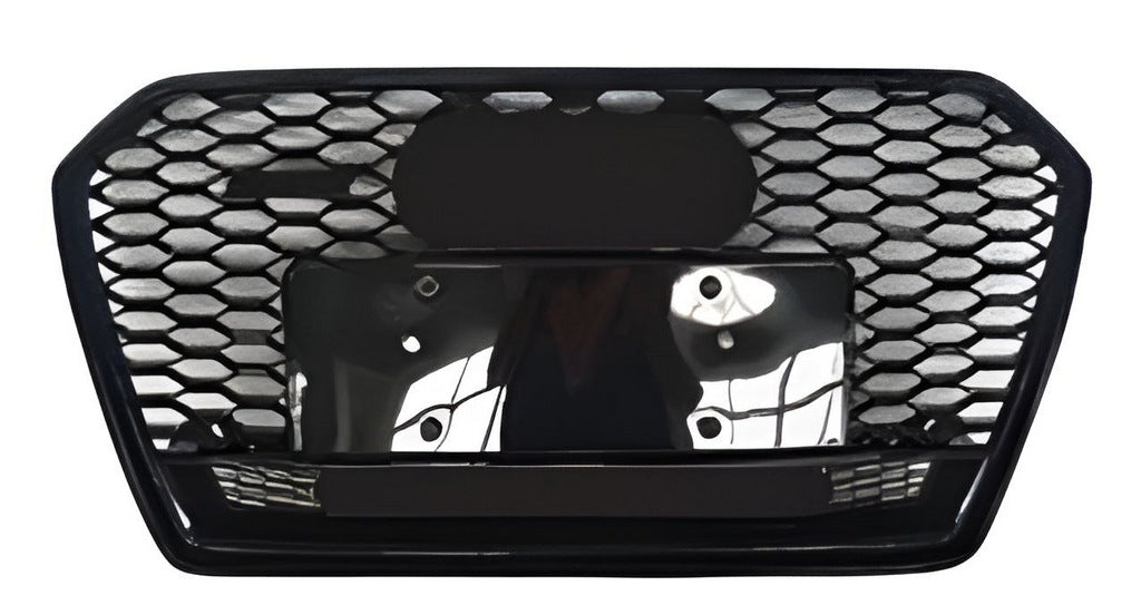 S-style black front grille with Quattro lettering (2014-2017) for Audi A6 C7 2011-2017 - image 1