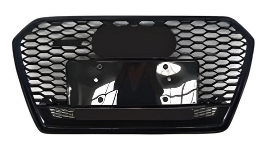 S-style black front grille with Quattro lettering (2014-2017) for Audi A6 C7 2011-2017 - image 1